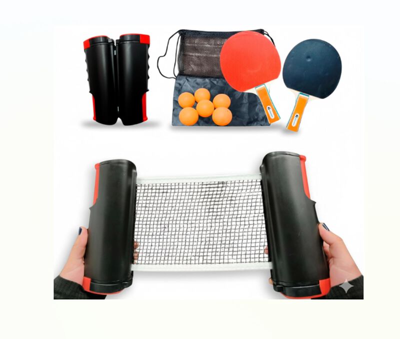 Juego de Ping Pong Port&aacute;til con Red Extensible,... image number null