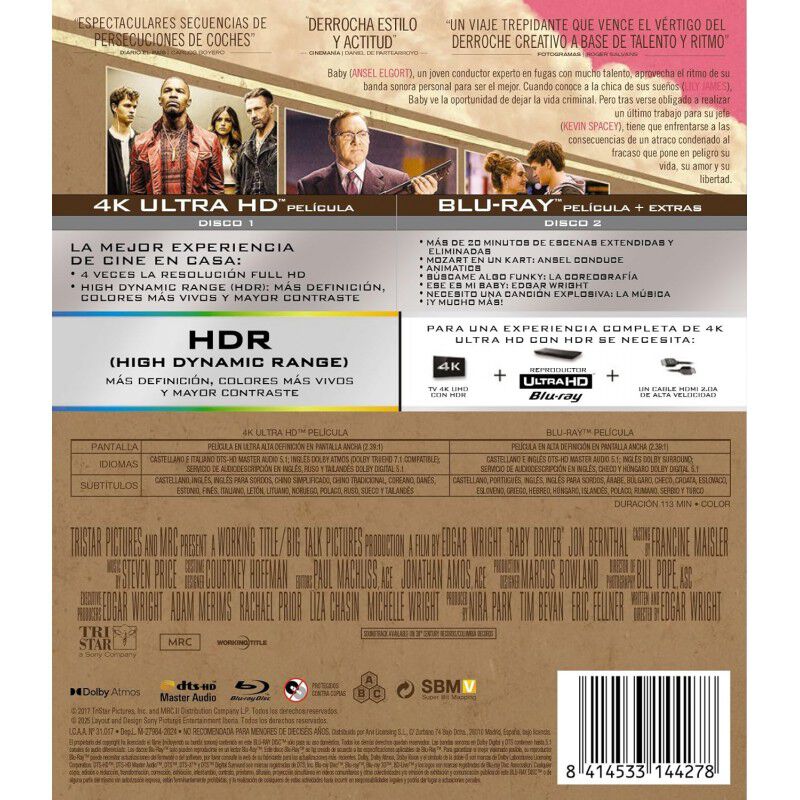 Baby Driver (Edici&oacute;n 2025) [4K UHD, Blu-ray] (2... image number null