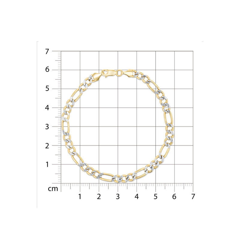 Pulsera De Oro Amarillo Con Platinado 14K 3X1 (... image number null