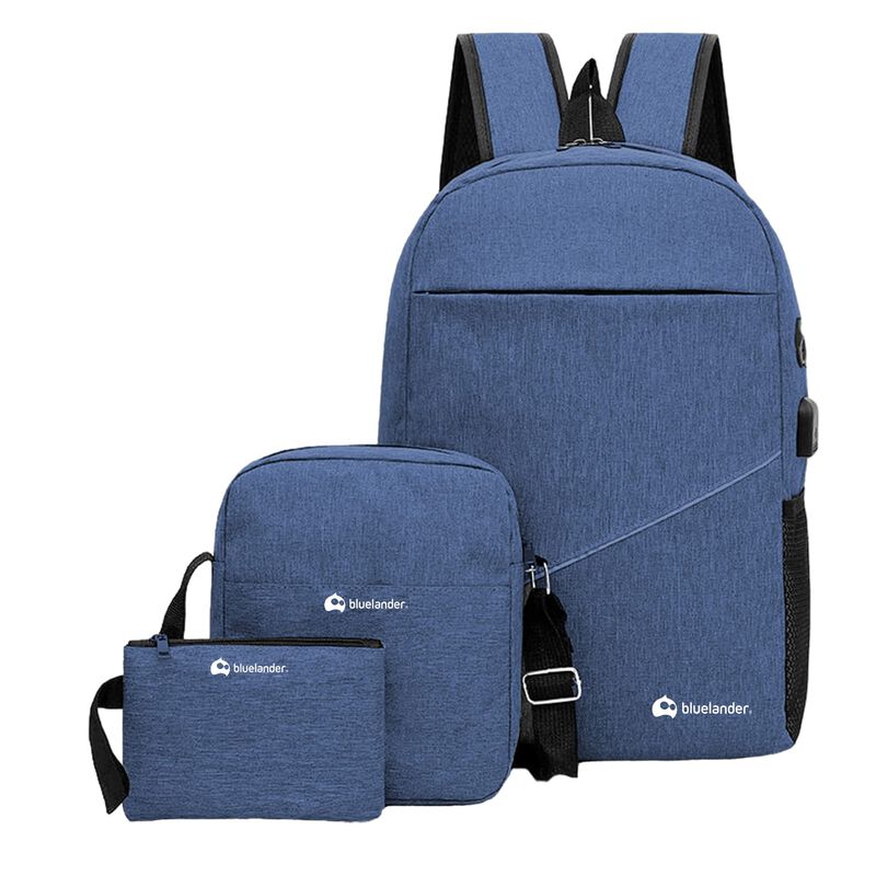 Mochila Antirrobo Azul 3 pzs Bluelander image number null