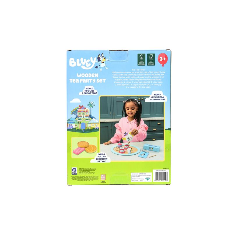 Set Para Fiesta De T&eacute; Bluey Wooden, 18 Piezas, ... image number null
