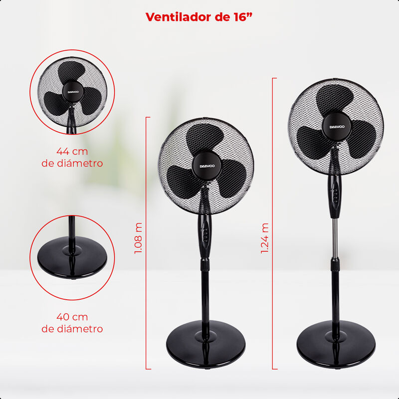 Ventilador DAEWOO 16 pulgadas Altura Ajustable ... image number null