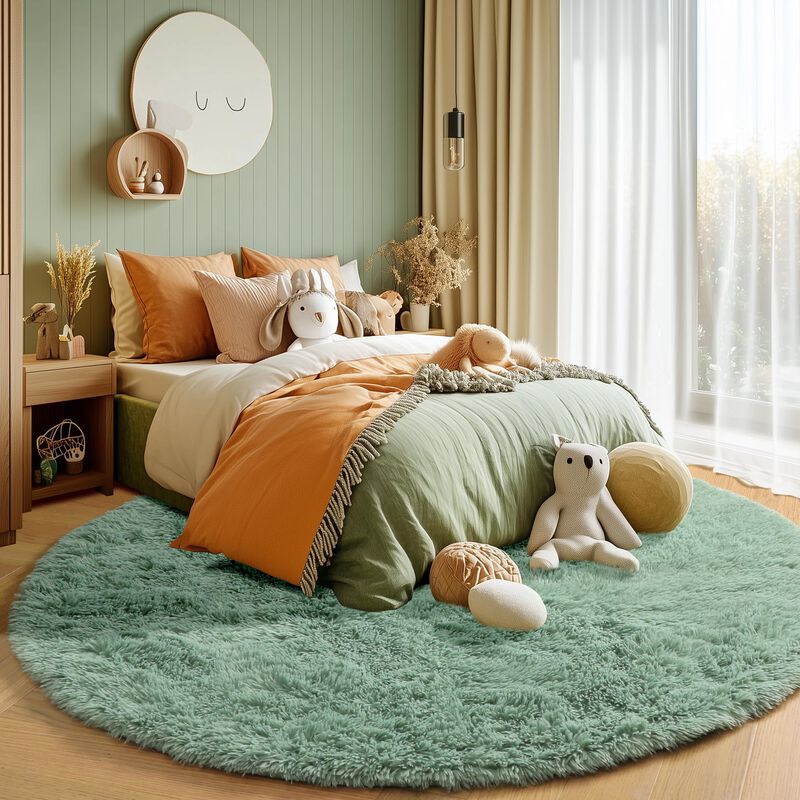 Alfombra Pagisofe, Suave, Verde Salvia, 120 Cm,... image number null