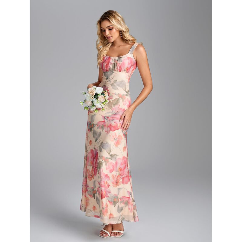 Vestido Midi Floral Parthea con Escote Cuadrado... image number null