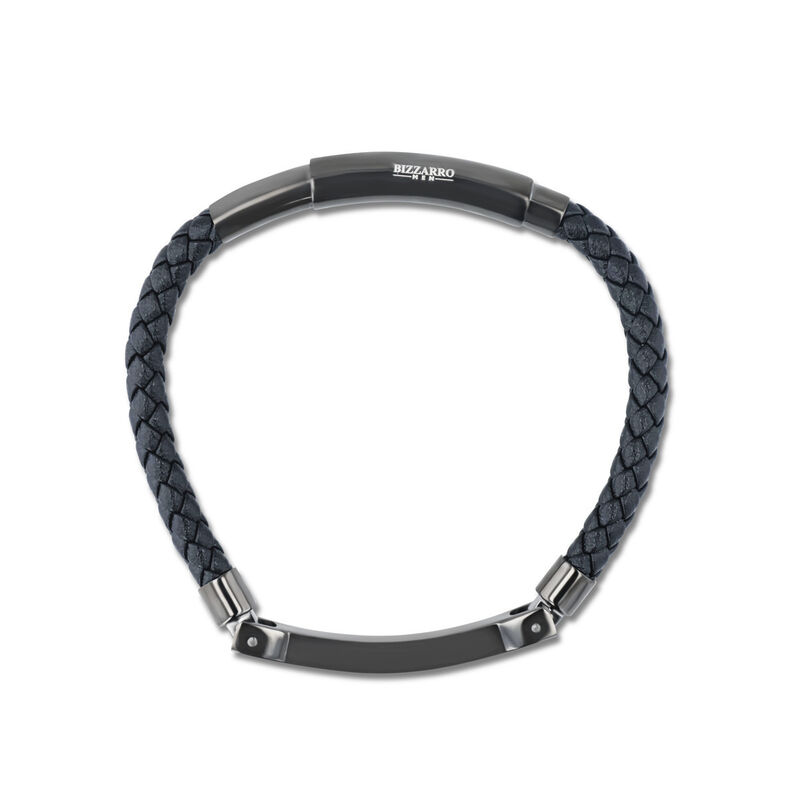 Pulsera De Piel Con Acero Color Negro Caballero... image number null