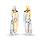 Arracadas Bicolor Oro 10k Con Zirconias 12mm | Joyer&iacute;as Bizzarro