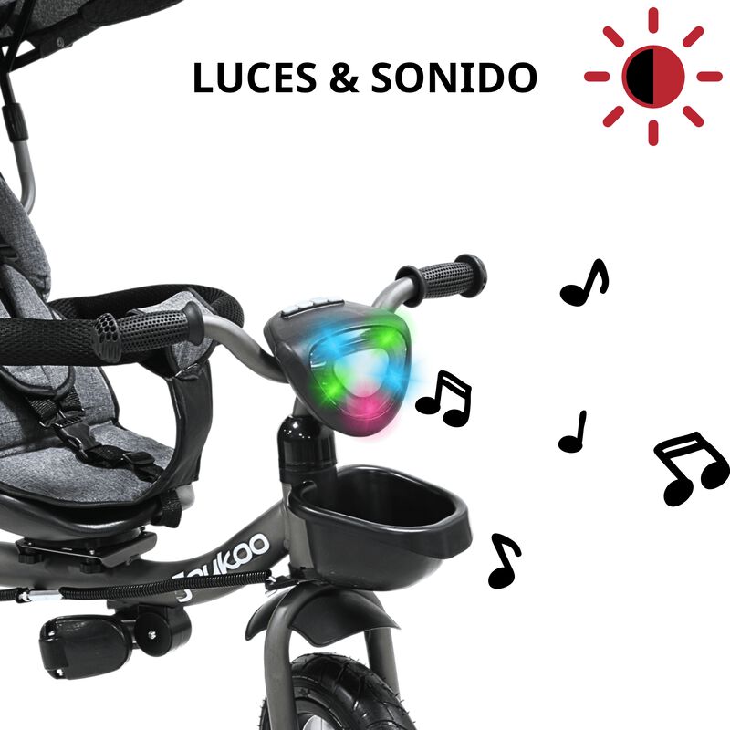 Triciclo Doble para Ni&ntilde;os Asiento Giratorio Gem... image number null