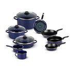 Bateria De Cocina Ekco 28855 Peltre 12 Piezas Azul Marino