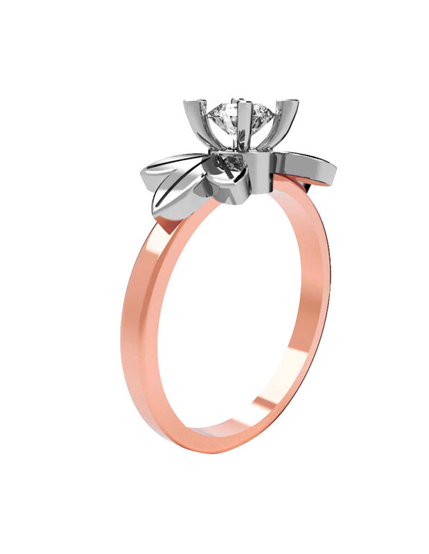 Anillo de Compromiso de 14K con Diamante de Lab... image number null