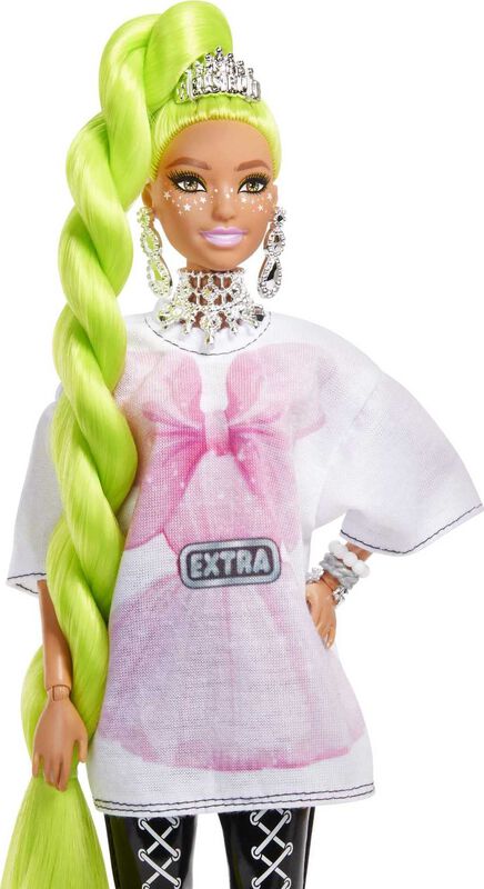 Mu&ntilde;eca Barbie Extra Con Cabello Verde Ne&oacute;n, Boa... image number null