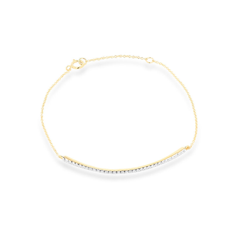 Pulsera De Oro Amarillo 14k Con 26pts Diamante ... image number null