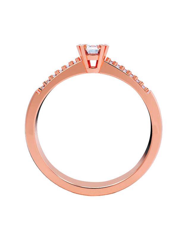 Anillo de Compromiso en Oro Rosa 14K con Circon... image number null