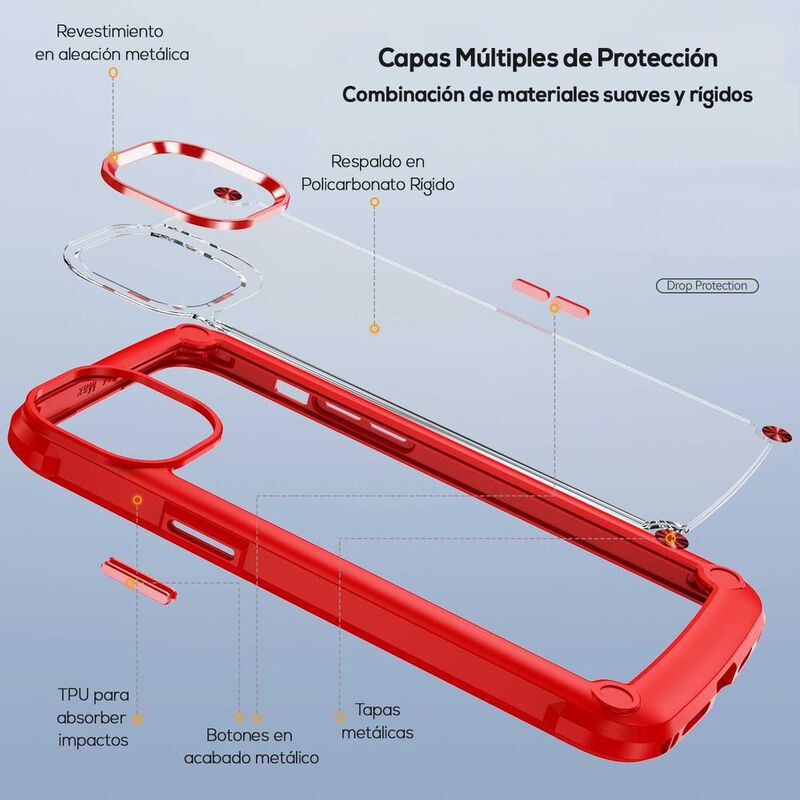 Funda TEKKU Shock Hardshell para iPhone 15 Roja... image number null