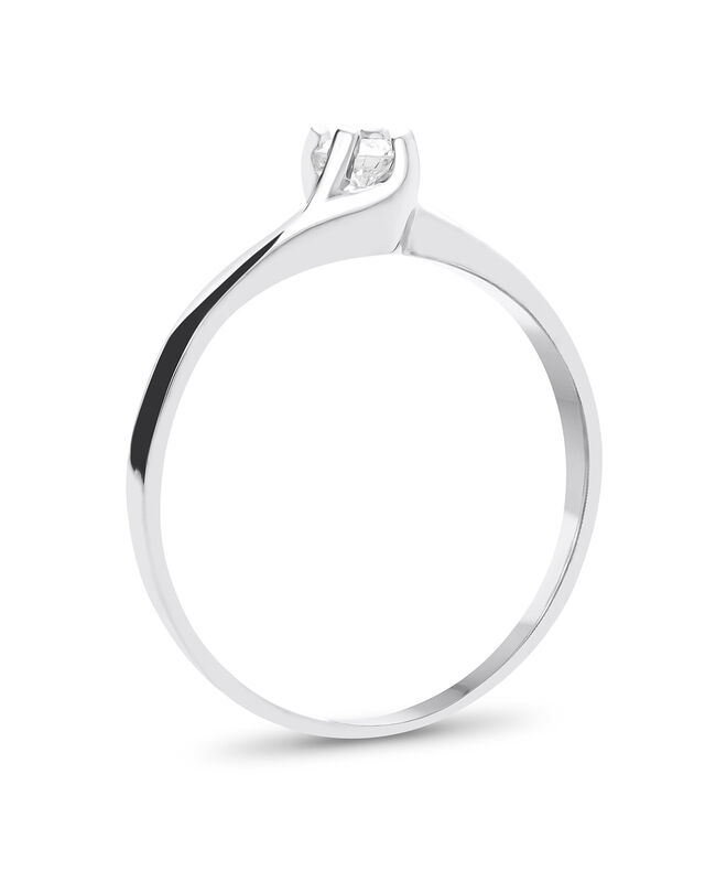 Solitario En Oro Blanco 14k Con Brillante De 15... image number null