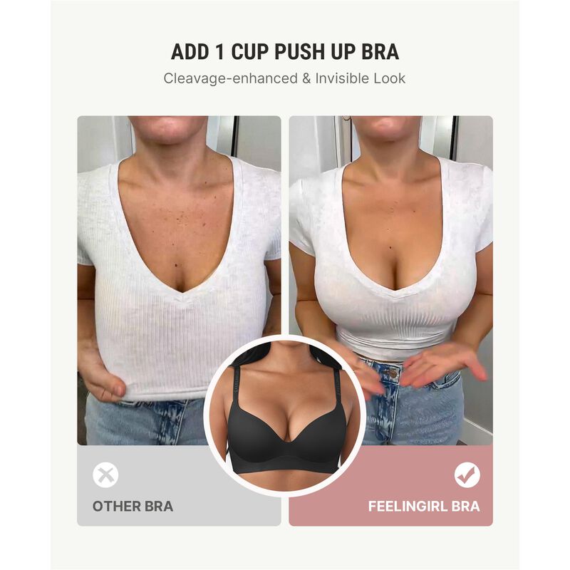 Sost&eacute;n Feelingirl Push-up 38DD Sin Aros - Negro image number null