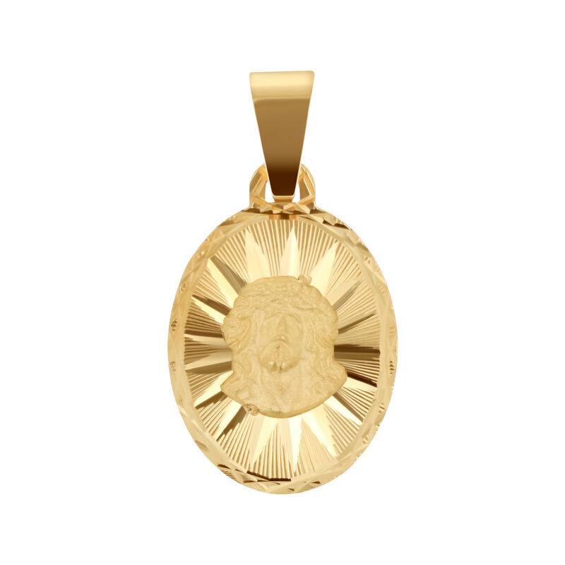 Medalla Ovalada Oro Amarillo 14K Divino Rostro ... image number null