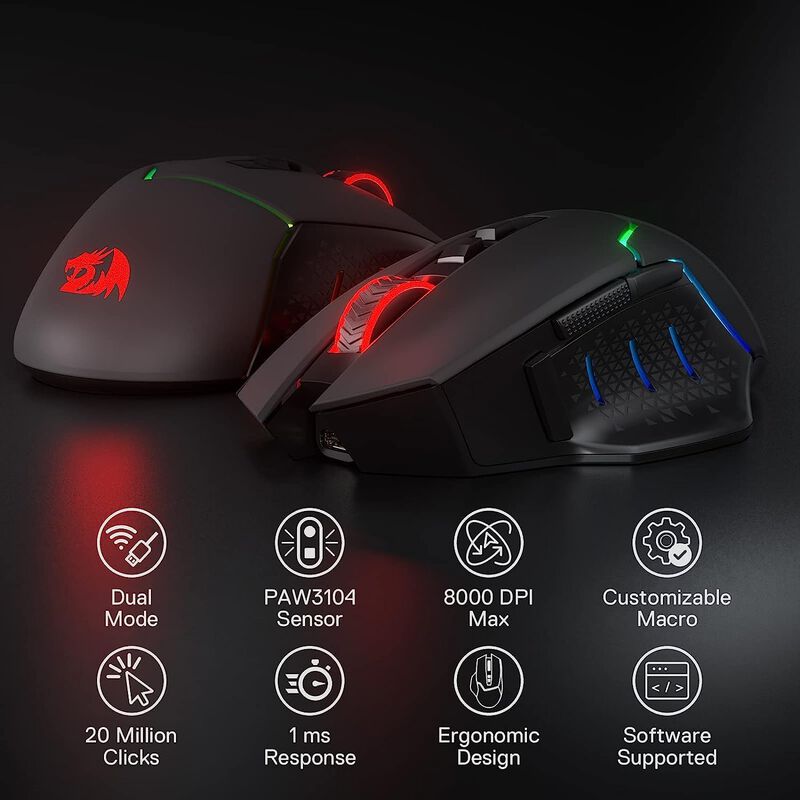Rat&oacute;n Inal&aacute;mbrico Para Juegos Redragon M690 Pro... image number null