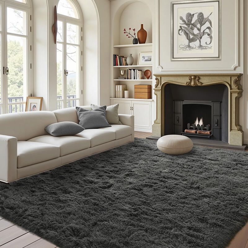 Alfombra Finrèc Gris Suave Para Dormitorio Y S... image number null