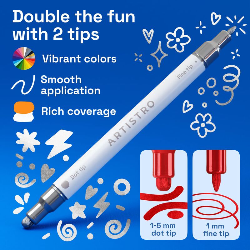 Marcadores De Pintura Artistro De Punta Doble, ... image number null