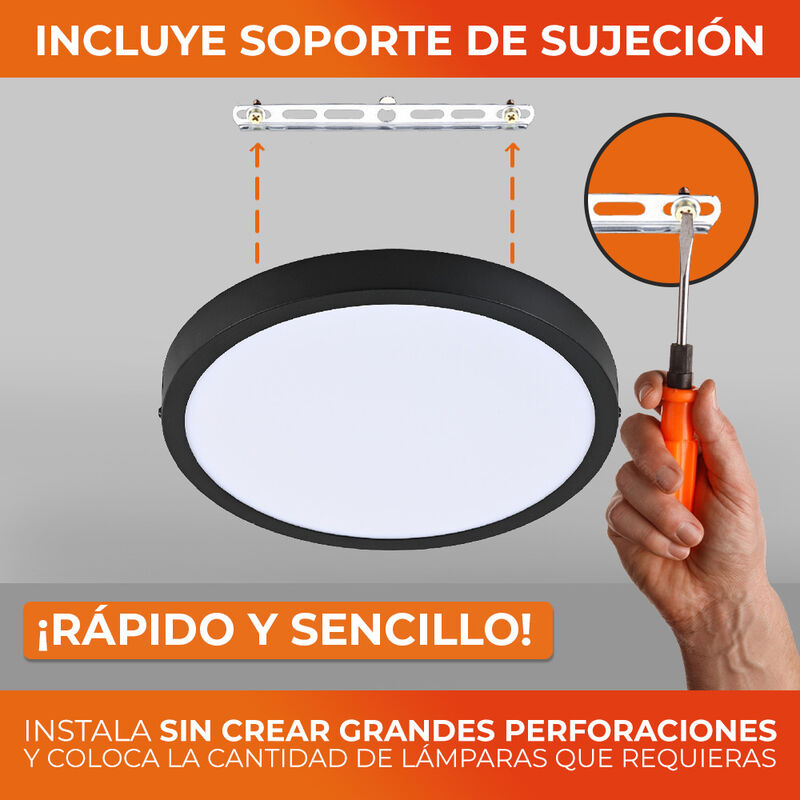 L&aacute;mpara Plaf&oacute;n LED de Sobreponer, 24 W, Luz Sua... image number null