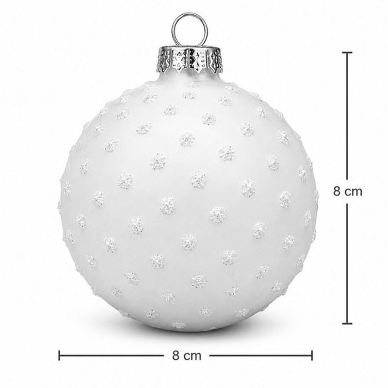 Set De 6 Esferas Navide&ntilde;as Blanco Y Plata 8 Cm ... image number null
