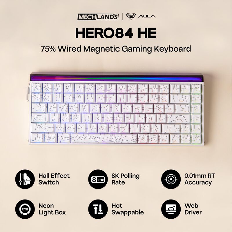 Teclado Mechlands Aula Hero84 He Con Cable 75% ... image number null