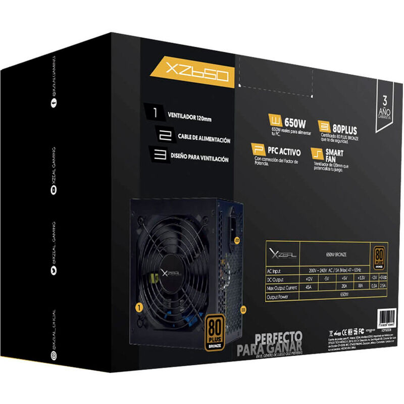 Fuente de Poder XZEAL XZPS650B 80 PLUS Bronze 2... image number null