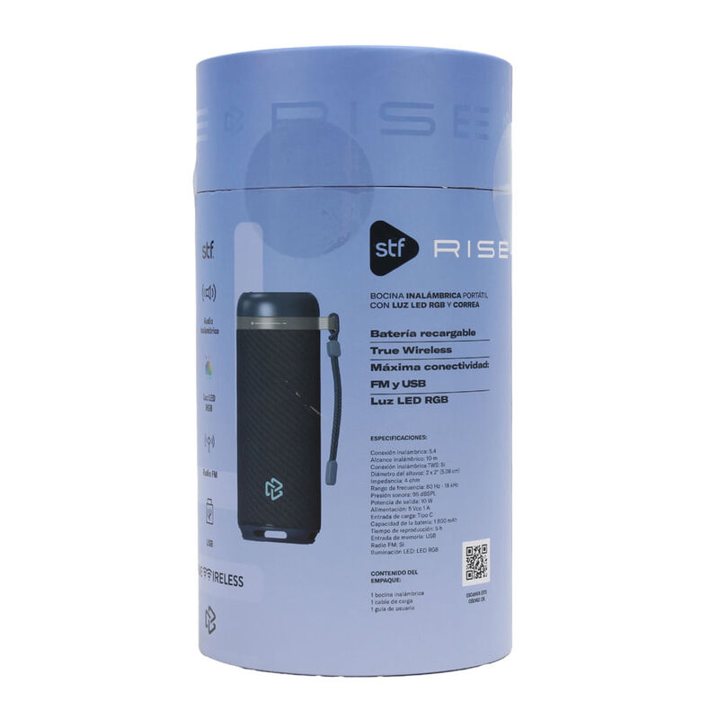 Bocina Inal&aacute;mbrica Stf Rise  Recargable Luces R... image number null