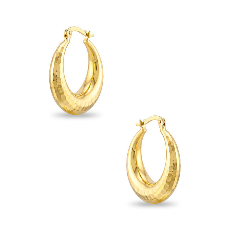 Arracadas Oro Amarillo 10k Diamantado 15 Mm Chi... image number null