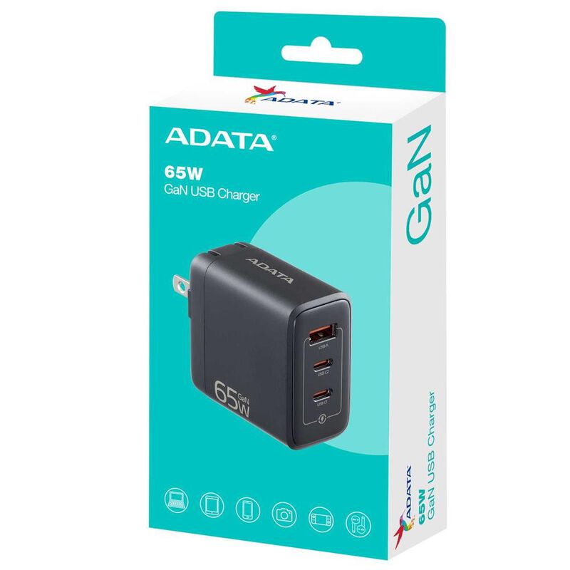 Cargador AC ADATA 65W GAN Universal USB-C Negro... image number null