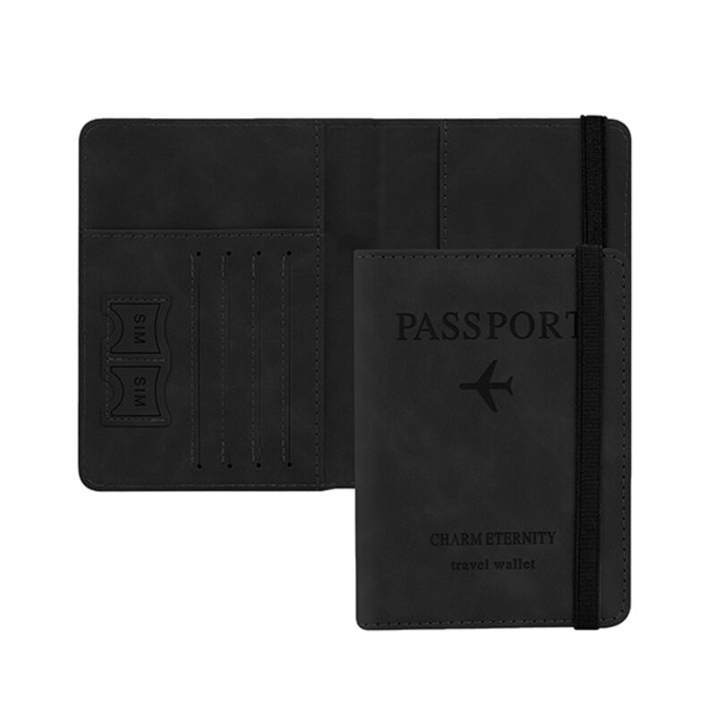 Porta Pasaporte con Protecci&oacute;n RFID Negro Bluel... image number null