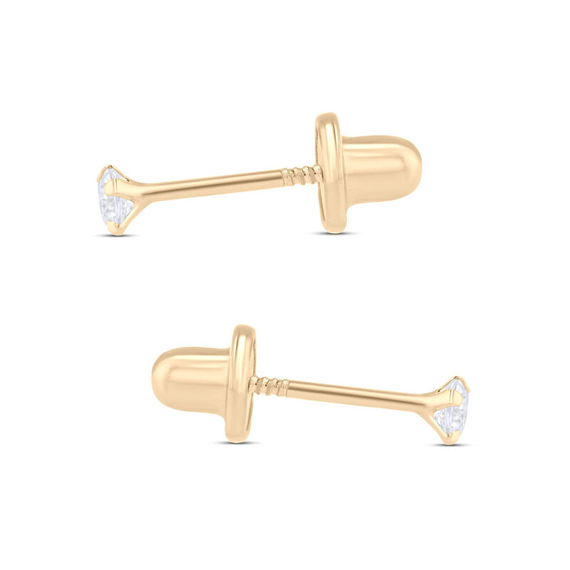 Broqueles De Oro Amarillo 14K Con Zirconia (2.5... image number null