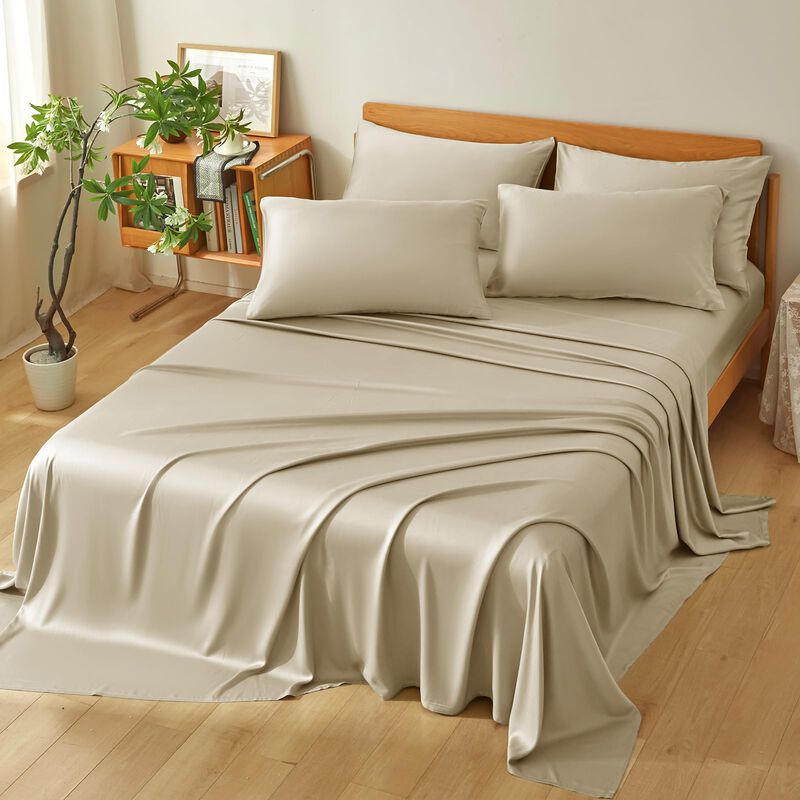 Juego De S&aacute;banas Homiest King Beige 4 Piezas De... image number null