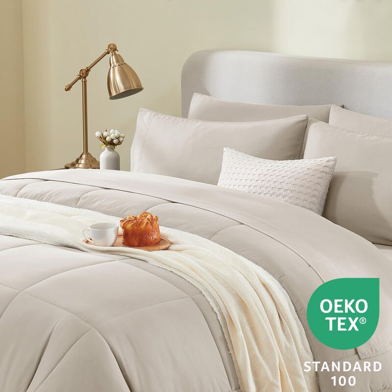 Juego De Edred&oacute;n Cozylux Beige Queen De 7 Pieza... image number null