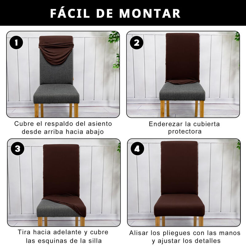 Cubre Sillas Universal El&aacute;stico 6 Piezas Chocol... image number null