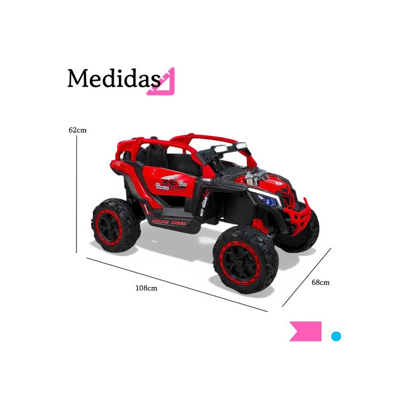 Carro El&eacute;ctrico Con Luces Led Bluetooth 3 Veloc... image number null