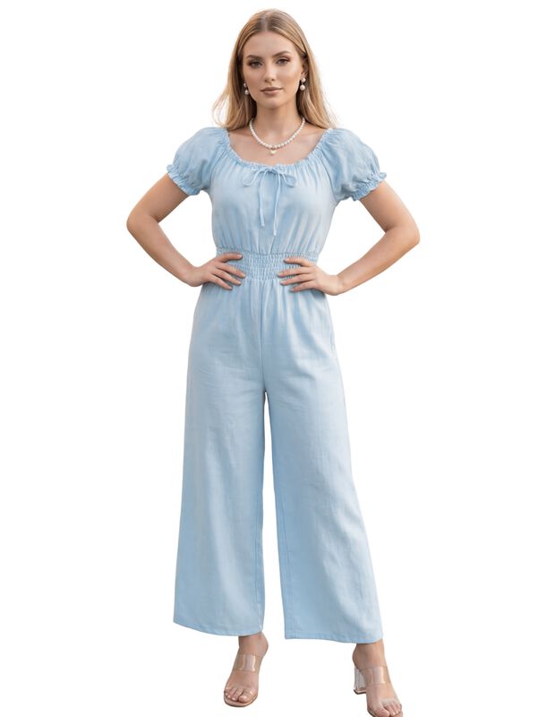 Jumpsuit Largo Fluido Malabis Ves-1044 Azul Cla... image number null