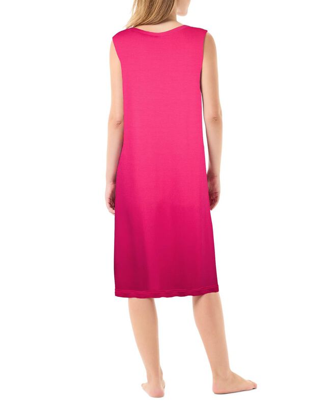 Vestido de Viscosa Sin Mangas Fucsia image number null