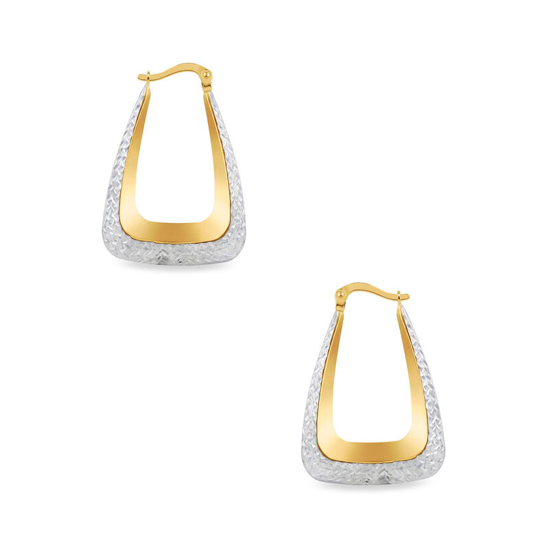 Arracadas Oro 10k Diamantado Platinado 13x21 | ... image number null