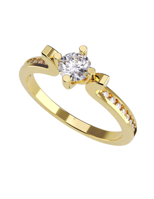 Anillo de Compromiso de 14K con Diamante de Lab... image number null