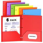 Carpeta De Archivo Fucdtefc Paquete De 6 De Pl&aacute;stico Con Bolsillo De 3 Perforaciones