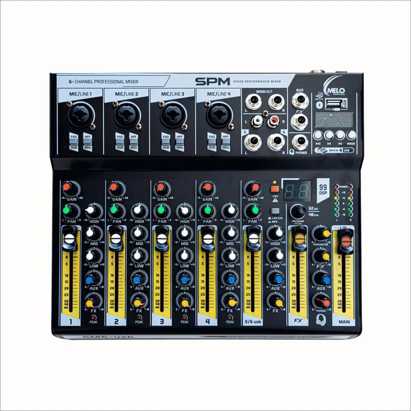 Mezcladora Sm6usb Melo 4 canales 1 estereo c/ e... image number null