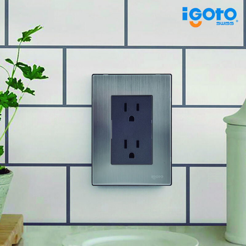 Paquete 5 piezas Placa Inox Con Contacto Dúplex... image number null