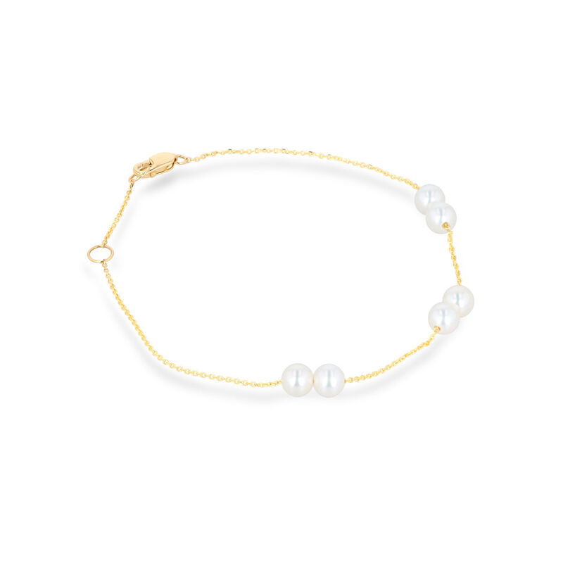 Pulsera Oro Amarillo 14k Perlas Blancas 5&ndash;6 mm ... image number null
