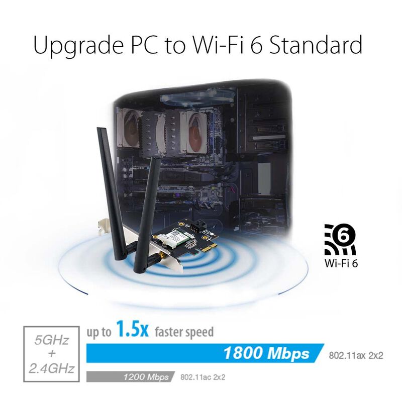 Adaptador Wifi Asus Pce-ax1800 Wifi 6 Bluetooth... image number null