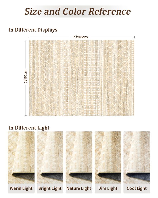 Alfombra Miukiki 147x178 Cm Lavable Beige Antid... image number null