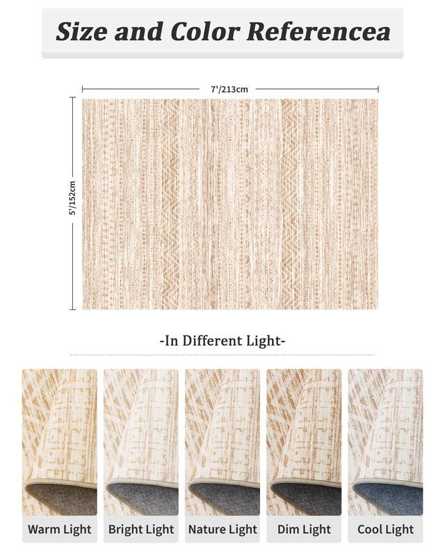 Alfombra Miukiki 147x178 Cm Lavable Beige Antid... image number null
