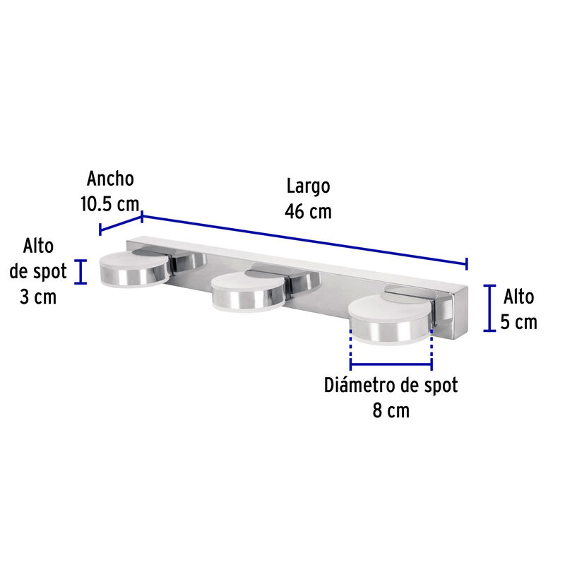 Arbotante decorativo de Led 10 W con 3 Spots pa... image number null