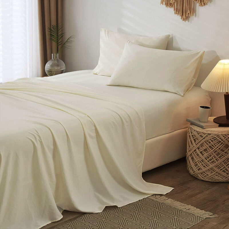 Juego de S&aacute;banas Tacto Algod&oacute;n Suaves y Durader... image number null