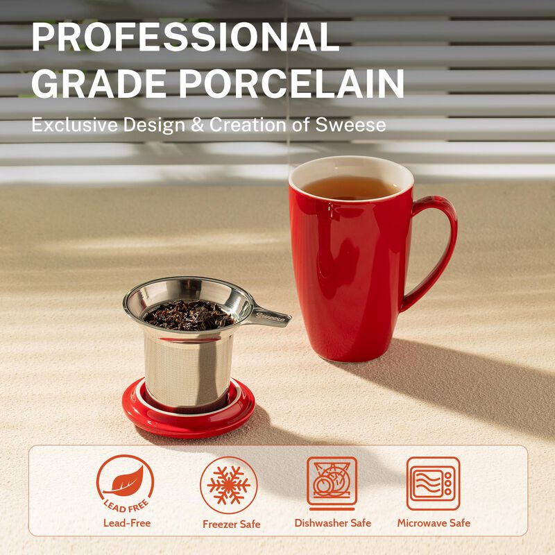 Taza De T&eacute; Sweese 425 ml Con Infusor Y Tapa, Ro... image number null